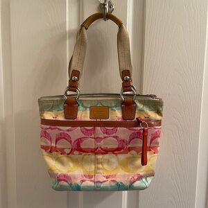 Coach multicolored mini tote.